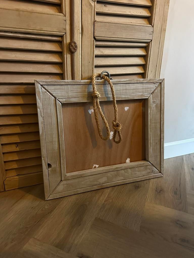 Grote Houten fotolijst whitewash, Huis en Inrichting, Woonaccessoires | Kisten, Ophalen of Verzenden, Zo goed als nieuw, Minder dan 50 cm