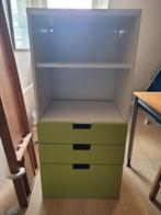 Ikea kast - wit 2x open vak en 3 groene lades, Kinderen en Baby's, Kinderkamer | Commodes en Kasten, Ophalen, Gebruikt, 105 cm of meer