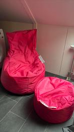 Sit&Joy zitzak en poef felroze, Huis en Inrichting, Zitzakken, Ophalen, Gebruikt, Roze, Zitzakstoel