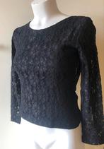Vintage zwarte kanten top. Maat S., Zwart, Ophalen of Verzenden, Zo goed als nieuw, Lange mouw