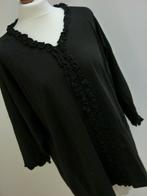 Top tuniek zwart met roezels ENJOY maat XL 46 48, Kleding | Dames, Grote Maten, Zwart, Enjoy, Zo goed als nieuw, Shirt of Top