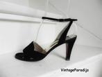 2425 VINTAGE Amaca Linea sexy slingback peeptoe pumps 37 38, Ophalen of Verzenden, Zo goed als nieuw, Zwart, Pumps