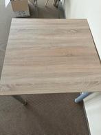 GRATIS tafel 90 x 90 cm - houtkleur, grijze stalen poten, Huis en Inrichting, Ophalen, 50 tot 100 cm, Vierkant, 50 tot 100 cm