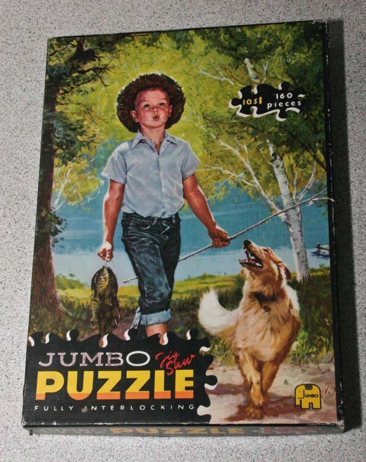 Jumbo Legpuzzel uit jaren 60. 160 stukjes. 23 x 33 cm, Hobby en Vrije tijd, Denksport en Puzzels, Zo goed als nieuw, Legpuzzel