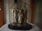 Heiligen beeld, Maria, Jozef en Jezus met glazen stolp, Antiek en Kunst, Antiek | Religie, Ophalen