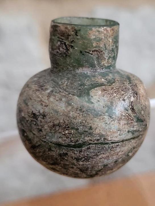 Romeins medicijnflesje bodemvondst, Antiek en Kunst, Antiek | Glas en Kristal, Ophalen of Verzenden