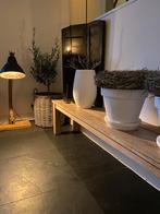 Mooie houten bank kan ook als side table gebruikt worden, Huis en Inrichting, Tafels | Sidetables, Ophalen, Gebruikt, 25 tot 50 cm