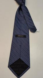 DKNY blauw zwart geruiten metallic stropdas 100% zijde 41872, Blauw, ., Ophalen of Verzenden, Zo goed als nieuw
