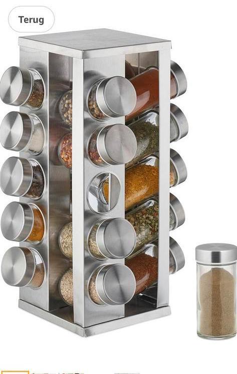 Relaxdays draaibaar kruidenrek, 20 potjes, Huis en Inrichting, Keuken | Keukenbenodigdheden, Zo goed als nieuw, Ophalen