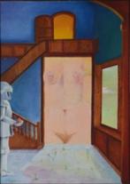 Bert de Clerck(1912) Olie Paneel " Surrealistisch Naakt" Ges, Ophalen of Verzenden