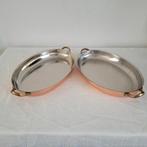 2 x koperen ovenschaal braadslee pan, Ophalen of Verzenden, Nieuw, Rvs, Koekenpan of Braadpan