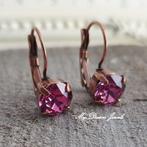 Oorbellen Alison met Swarovski " Dark Rose ", Sieraden, Tassen en Uiterlijk, Oorbellen, Met kristal, Overige materialen, Hangers