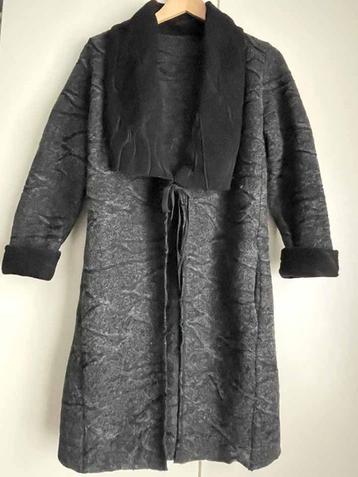 Poissons Blancs Grijs Getextureerd Wool Jas Mantel Maat 38 beschikbaar voor biedingen