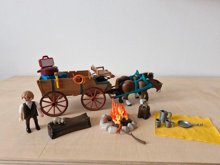 Playmobil Spirit 9477 - Lucky's Vader en Wagen, Kinderen en Baby's, Speelgoed | Playmobil, Zo goed als nieuw, Complete set, Ophalen of Verzenden