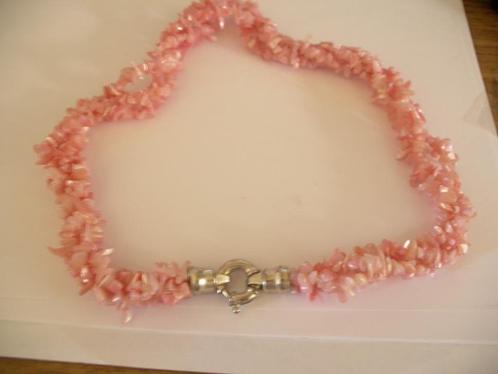 Een mooie Oude Roze Parelmoer Schelpen ketting, Sieraden, Tassen en Uiterlijk, Antieke sieraden, Ketting, Overige materialen, Verzenden