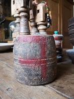 Oude houten pot uit India of Nepal, Antiek en Kunst, Ophalen