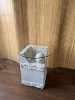Vintage Salontafel / bijzettafel Mactan look, Ophalen, Gebruikt, 50 tot 100 cm, Glas