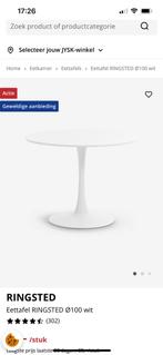 2 ronde tafels - 1meter doorsnee - wit - Jysk, Ophalen of Verzenden, Nieuw