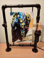 Industriële handgemaakte steampunk lamp  VALENTINO ROSSI, Ophalen of Verzenden, Nieuw, Motoren