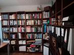 Complete Boekenkast stevig, donkerbruin bewerkt hout, Ophalen, 25 tot 50 cm, 200 cm of meer