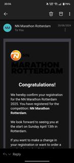 Ticket NN Marathon Rotterdam, Tickets en Kaartjes, Eén persoon