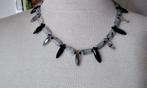 Ketting Onyx Fluoriten Rutielkwarts Zilver 925 Natuurstenen, Zwart, Nieuw, Ophalen of Verzenden, Steen of Mineraal