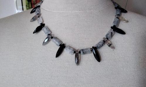 Ketting Onyx Fluoriten Rutielkwarts Zilver 925 Natuurstenen, Sieraden, Tassen en Uiterlijk, Kettingen, Nieuw, Steen of Mineraal