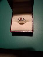 Zilveren ring met granaat, Ophalen of Verzenden