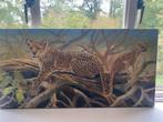 Klassiek schilderij: Jaguars op doek, Verzenden