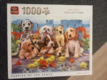 Puzzel 1000 stukjes, puppies at the fench  beschikbaar voor biedingen