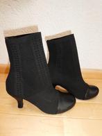 Banned Retro zwarte laarzen maat 38 50's stijl leer textiel, Verzenden, Zwart, Lage of Enkellaarzen, Banned Retro