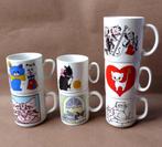 Vintage kattenbekers mokken kat poes 7x oa Japan, Monopoli, Huis en Inrichting, Keuken | Servies, Gebruikt, Ophalen of Verzenden
