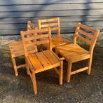 Set Vintage Grenen stoelen 1980’s, Huis en Inrichting, Stoelen, Ophalen, Gebruikt, Bruin, Twee