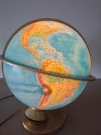 Grote oude Colombus globe, aardbol met licht, Huis en Inrichting, Woonaccessoires | Wereldbollen, Ophalen of Verzenden, Verlicht