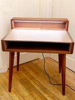 Team 7 SOL schrijfbureau massief walnoot/lederen werkblad, Ophalen, Zo goed als nieuw, Bureau