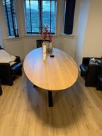 Eettafel + salontafel eiken ovaal, 100 tot 150 cm, 200 cm of meer, Ophalen of Verzenden, Zo goed als nieuw