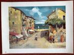 Kunstdruk affiche Straat in Nice door W. Dooyewaard, Ophalen of Verzenden