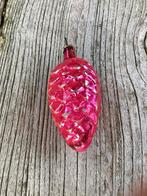 Oude Antieke Vintage Gekleurde Glazen Kerstbal Dennenappel, Ophalen, Gebruikt