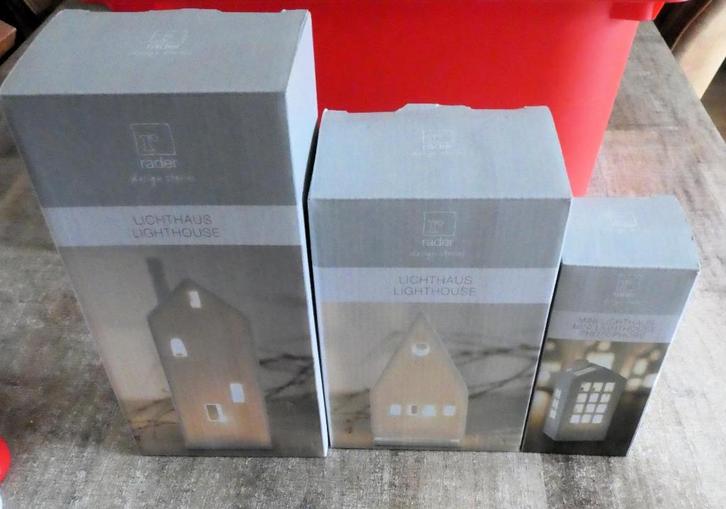 3 X Rader kersthuisjes lichthuisjes waxinelichtje houder., Diversen, Kerst, Zo goed als nieuw, Ophalen of Verzenden