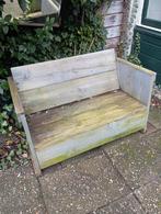 Kleine steigerhouten bank, Tuin en Terras, Ophalen of Verzenden, Gebruikt, Hout