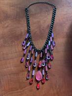 Ketting met roze steentjes, Ophalen of Verzenden, Zo goed als nieuw, Roze, Overige materialen