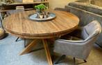 Tafelblad 130 cm - teakhout - nieuw - Beek - Livingfurn, Huis en Inrichting, Tafels | Eettafels, Ophalen, Nieuw, Vijf personen of meer