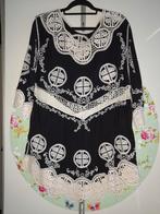 NIEUW Zwart Wit gehaakte BOHO Tuniek Blouse 44 46 viscosemix, Ophalen of Verzenden, Nieuw, Maat 42/44 (L), Wit