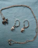 Paarden Kettinkje en Paarden Oorbellen Zilver, Ophalen of Verzenden, Zo goed als nieuw, Zilver, Zilver