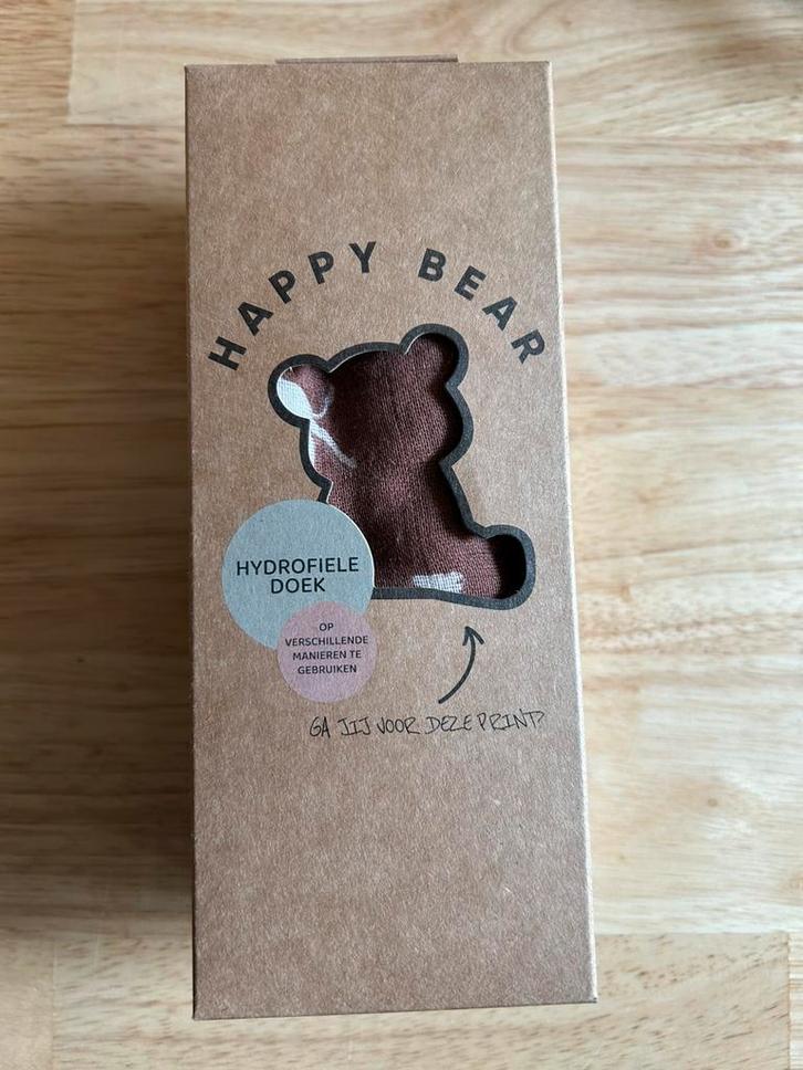 Hydrofiele doeken 120 x 120 cm Happy Bear, Kinderen en Baby's, Babykleding | Baby-kledingpakketten, Nieuw, One size, Ophalen of Verzenden
