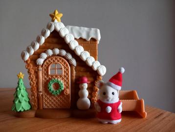 Sylvanian families winters huisje/babymuis/roze slee  beschikbaar voor biedingen
