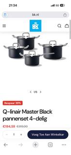 BK Q-linair Master Black Pannenset 4-delig, Inductieplaat, Pannenset, Ophalen of Verzenden, Zo goed als nieuw