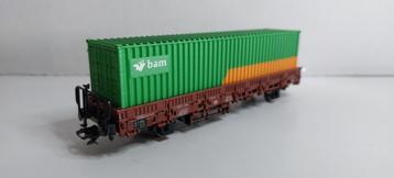 Rongenwagon met 40 ft. Bam container van Marklin (04) beschikbaar voor biedingen