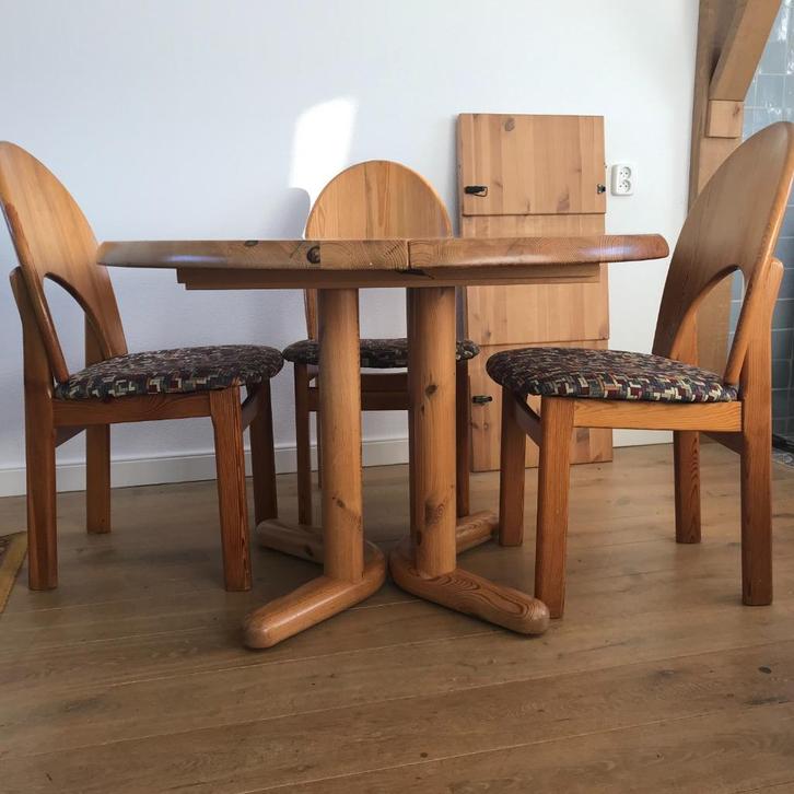 Set 4 Deens design stoel en tafel vintage Glostrup, Huis en Inrichting, Stoelen, Gebruikt, Eén, Ophalen