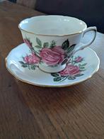 Unieke kop en schotel, Queen Anne, bone China Engeland, Verzamelen, Porselein, Kristal en Bestek, Ophalen of Verzenden, Zo goed als nieuw